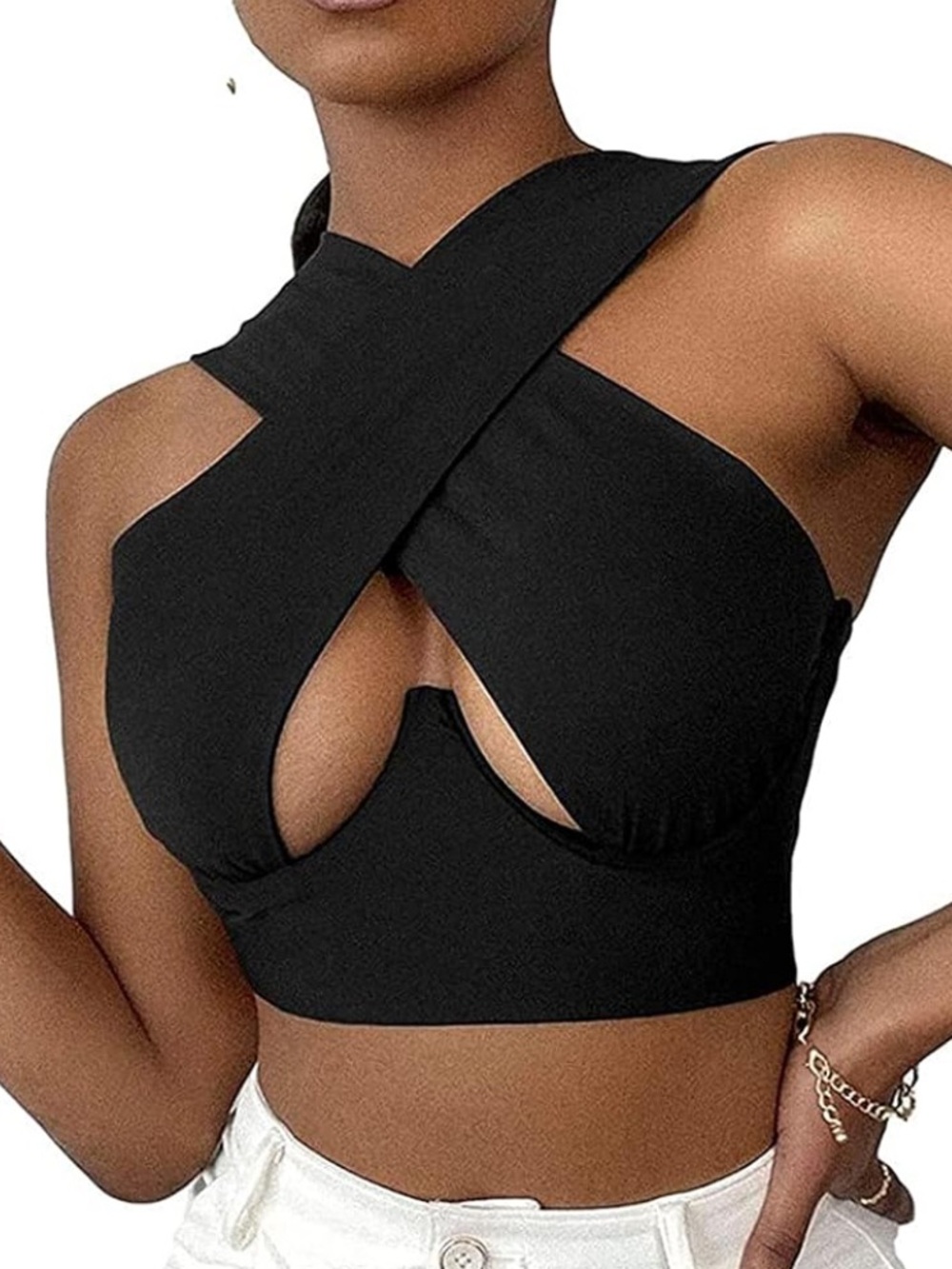 Sexy Crisscross Cutout Crop Top